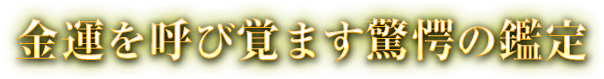金運を呼び覚ます驚愕の鑑定